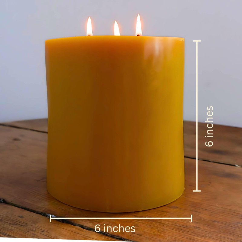 Candlestock 100% USA Beeswax Pillar Candle – Handmade in Woodstock,