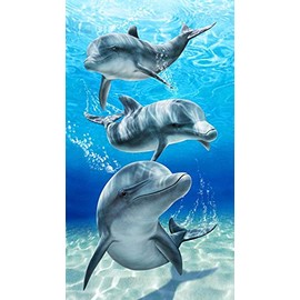 YISUMEI - Baron Bay Dolphin Bath Towel - 70 cm x 140 cm Beach Towel