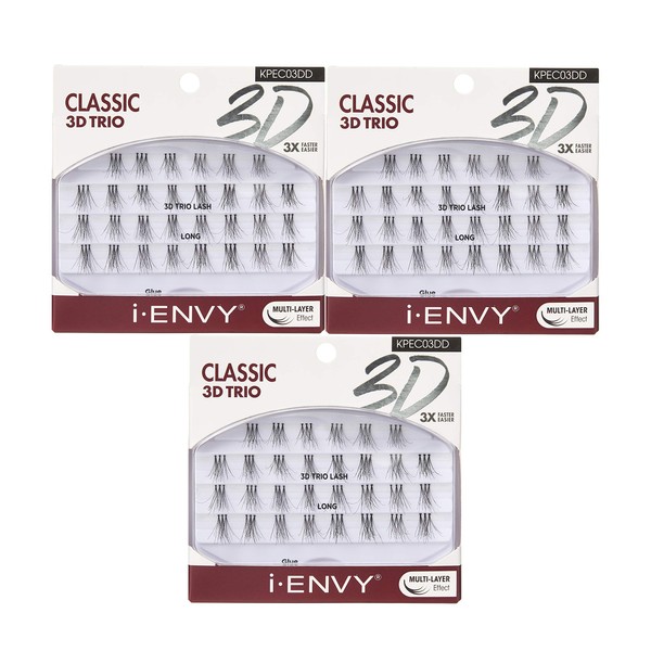 IENVY by KISS 3D Trio Classic Long Lash (3 Pack) Naturally Fluffy 3X Easier and Faster Application