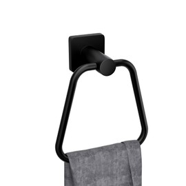 DUKWIN Towel Ring for Bathroom, Matte Black Hand Towel Holder 304 Stainless Steel Towel Racks, Modern Wall-Mounted Towel Hanger for Bathroom, Kitchen