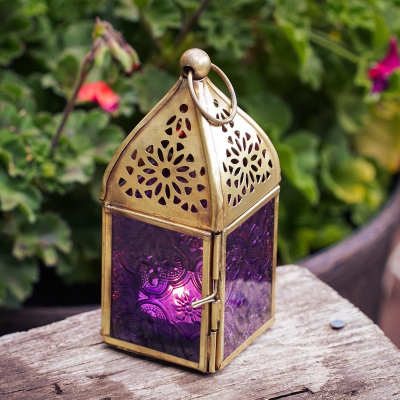 In the Breeze 9203 — Purple Mini Square Tealight Lantern