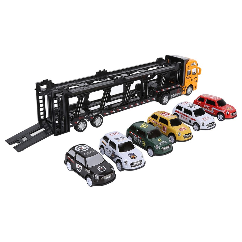 Carrier Truck Toy Model Alloy Detachable Six Car Kids Transport