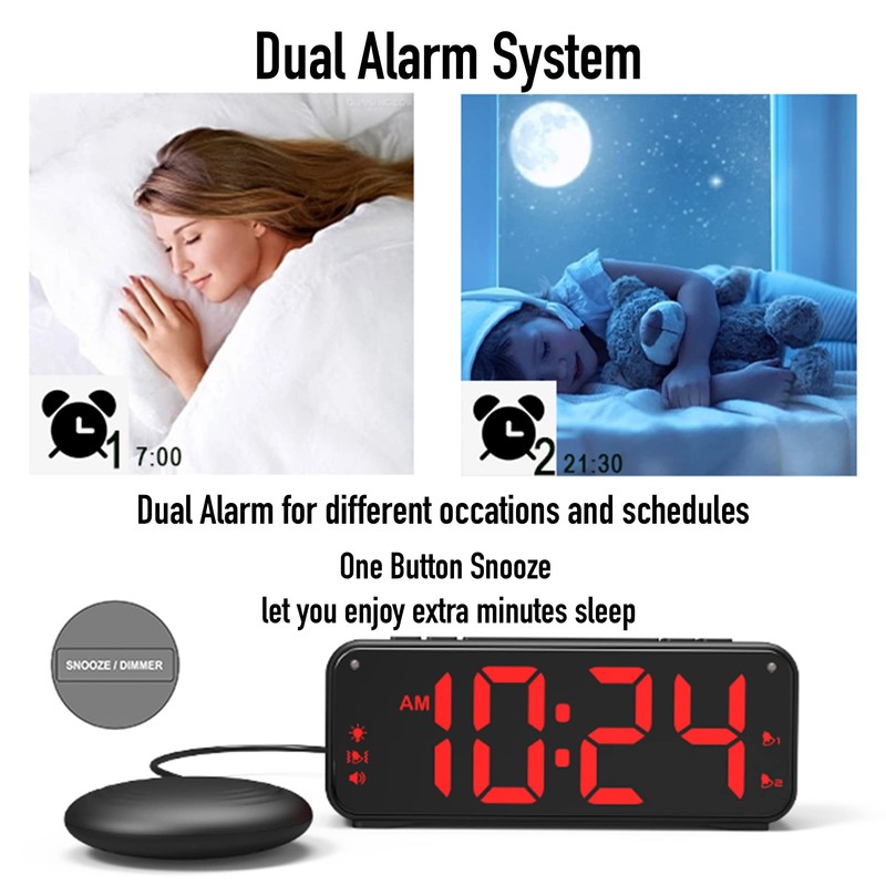 A5 Extreme Powerful Vibration Alarm Clock + Extra Loud Alarm
