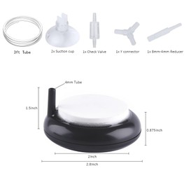 Carefree Fish 1.4/2/4Inch Aquarium Nano Materials Air Stone Disc with 3ft Tube Fish Tank Oxygen Stone Disk Bubble Diffuser Fish Bowl Aerator Stone（Air Pumps Not Included