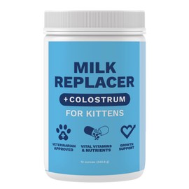 Under the Weather Kitten Milk Replacer Powder + Colostrum | Kitten Milk Replacement Formula | Nutrient-Rich Formula with Colostrum for Immune & Digestive Support – 12 oz