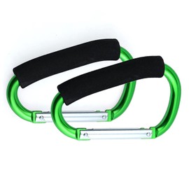 Stroller Hooks by Baby,Large Stroller Hooks for Mommy, 2 pcs Carabiner Stroller Hook Organizer for Hanging Purses, Diaper Bag, Shopping Bags. (Green)