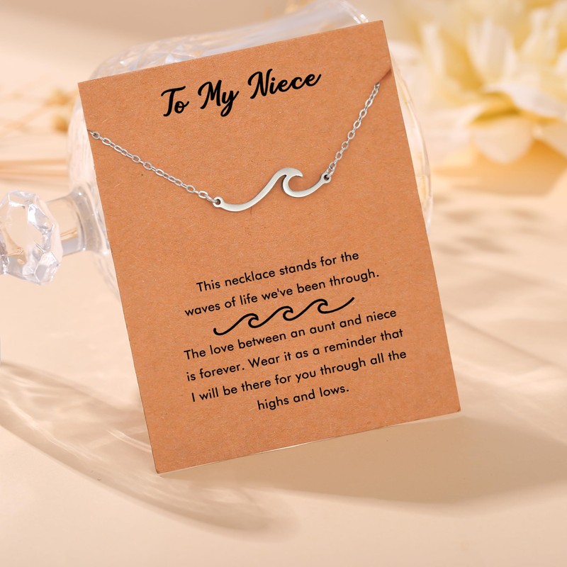 RZKING Niece Gifts From Auntie, Wave Necklace Gifts For Women