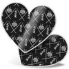 2 x Heart Stickers 7.5 cm - BW - Samurai