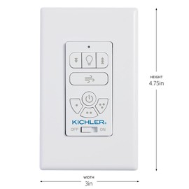 AC Standard Limited Function Wall Remote Control, Modern, Slim Design, 3 Speed Settings, Breeze Mode, 370145