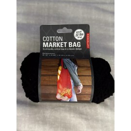 Kikkerland Design Cotton Market Bag Kikkerland Holds 22 lbs Ecofriendly great Stocking Stuffer!!! - Black