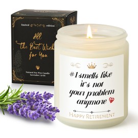 Retirement Gifts for Women 2024, Happy Retirement Gifts for Coworker, Boss, Teacher, Friends, Humorous Gifts, Cool Retirement Gifts for Grandpa Mom | Funny Lavender Candle Gifts 9oz