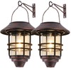 Solar Lantern Outdoor, Hanging Waterproof Solar Lights with Wall Mount