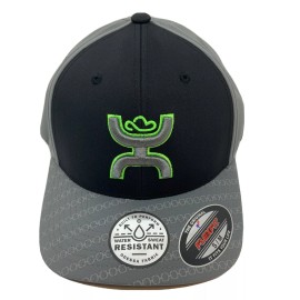 Hooey Baseball Hat Solo III Black With Gray Back Flexfit 2119BKGY-01 S/M