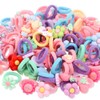 100 Stück Bunte Haargummis Mädchen, Kleine Haargummis, Mini Nahtlose Haarbänder,