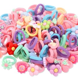 100 Stück Bunte Haargummis Mädchen, Kleine Haargummis, Mini Nahtlose Haarbänder, Haargummi Kinder Mehrfarbig Soft Zopfgummis Klein für Mädchen Kinder Kleinkinder Baby