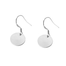 Round Disc Circle Plate Minimalist Fishhook S925 Sterling Silver Elegant Dangle Drop Earrings Chic Geometric Dangling Hanging Fashion Lightweight Simple Modern Statement Jewelry Gifts for Best Friend