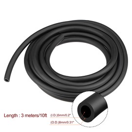 MECCANIXITY PVC Petrol Fuel Line Hose 3/16" x 5/16" 10ft Black for Chainsaws Lawn Mower String Trimmer Blowers Small Engines