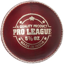 DSC Pro League Cricket Leather Ball | Color: Red | Better Shape Retention | Four-Piece Construction | Fine Quality | Pack of 1 | Playing Surface: Indoor/Outdoor | Durable and Long Lasting