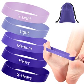 WinnerWhy Set of 5 Toe Stretcher Bands Toe Bands for Bunions Foot Stretcher Resistance Bands with Carry Bag Bunion Bands for Correct Alignment Ankle Exercise Bunion(Purple)