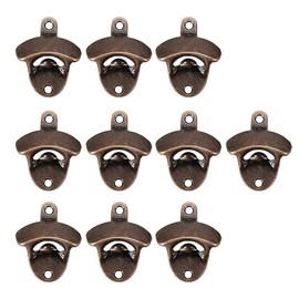 AIMALL 10X Rustic Cast Iron Bottle Opener with Screws Zinc Alloy Wall Mounted Opener, Durable and Decorative