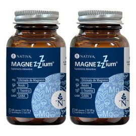 Glicinato Magnesio + Reishi Suplemento Natural Dormir 2 Pack Sin Sabor