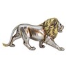 MOTIAHOOM Lion Figurine, Roaring Animal Statue, Silver Gold