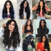Peluca Ondulada Negra Larga Lace Front para Mujer Peluca Ondulada