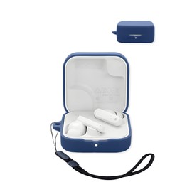 Compatible with CMF by Nothing Buds 2A True Wireless Noise Cancelling Earphones,Premium Silicone Shockproof Protection Skin Touch Charging Port Accessible, Front LED Visible with Lanyard,Blue.