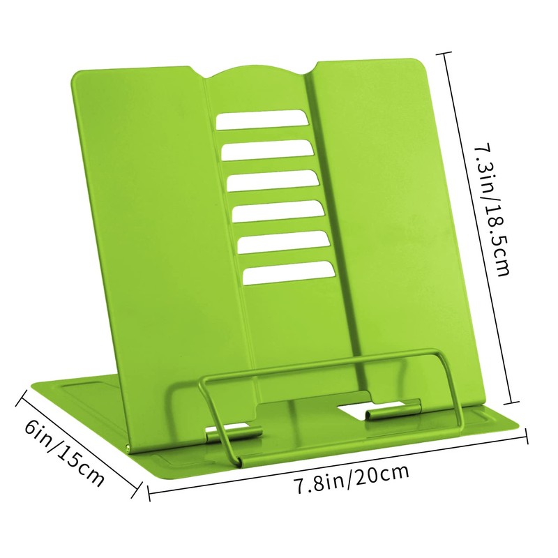 Bookends, MSDADA Reading Stand, Cookbook Holder, 6 Levels, Adjustable, Metal,