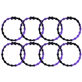 Black Purple PRO Hair Ties: Easy Release Adjustable for Every Hair Type PACK OF 8