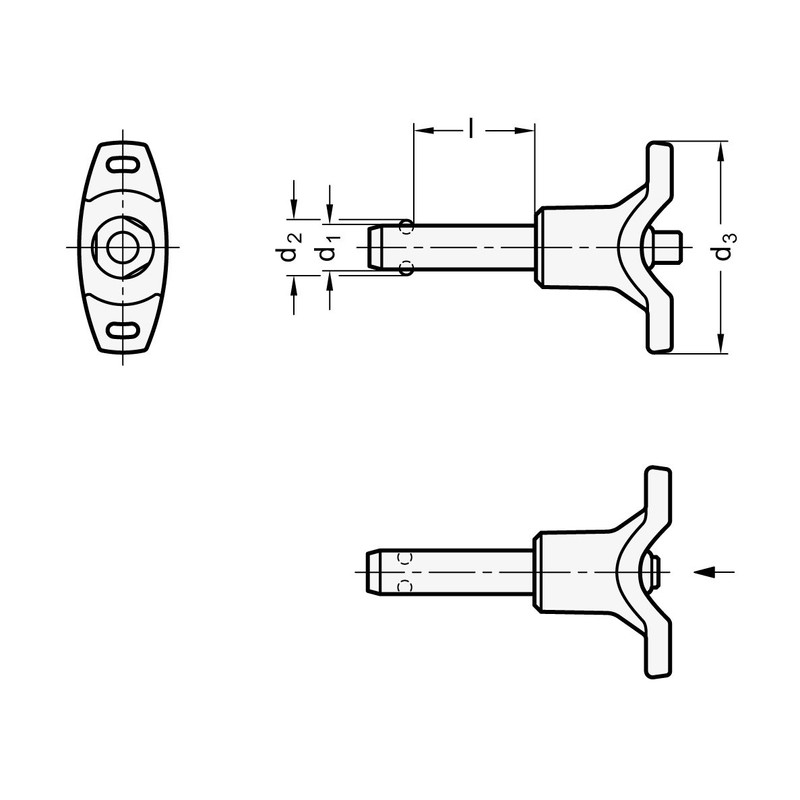 Ganter Normelemente Stainless Steel Ball Lock Bolt GN 113.7-8-20 Bolt