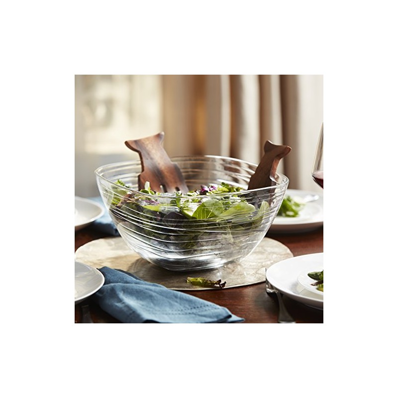 Libbey Aviva Waves 1-Piece Bowl Set, Clear