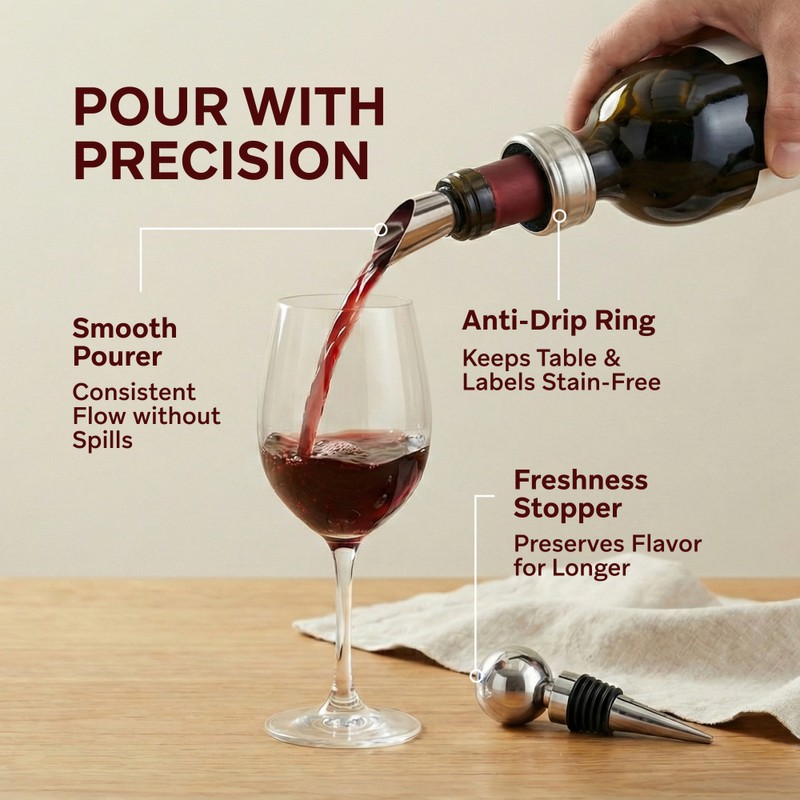 5-Piece Wine Opener Gift Set with Wooden Box, Premium Stainless