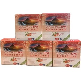 Volcano Spa Pedicure 6-Step Spa-In-A-Box With Bubbling & Fizzing,Orange No.5,5 pack