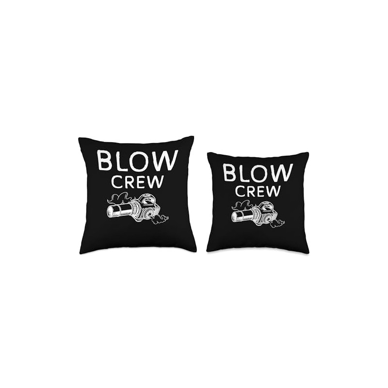 Blow Crew Autumn Leaf Blower Throw Pillow