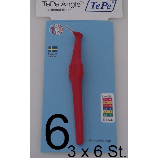 TePe Angle Interdental Brushes 0.5 mm Pack of 18 Red
