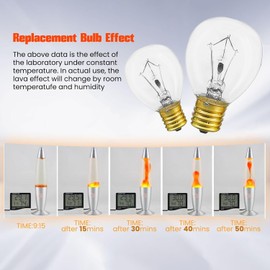 Lava Lamp Bulb, 25W S11 120 Volt E17 Base Lava Lamp Light Bulb,Replacement Bulbs for 14.5 Inch Lava Lamps and Glitter Lamps,Soft Warm White Glow, Long Life, High Temp Resistance (6)