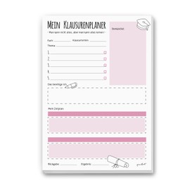 Notepad My Exam Planner I dv521 Pink I DIN A4 I 50 Sheets I Writing Pad To-Do List Planner School Study Learning Phase Exam Preparation