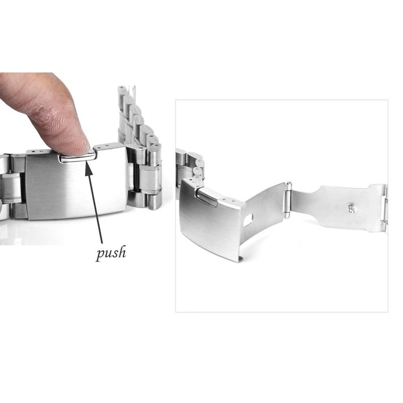 時計バンド　交換ベルト　ステンレス製　腕時計ストラップ　20mm (シルバー)