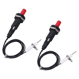 2 Pieces Piezo Igniter, Piezoelectric Igniter, Gas Piezo Ignition, 1 Off 2 Push Button with Ignition Pin Wire, 1 Metre Piezoelectric Ignition for Fireplace, Stove, Heating, Kitchen