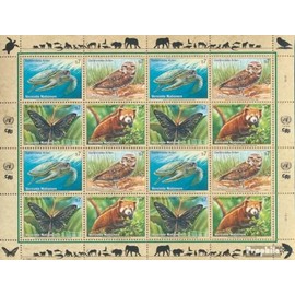 Prophila Collection UNO Vienna 248-251Klb Small Sheet (Complete Edition) Mint NH 1998 Endangered Animals (Stamps for Collectors) Amphibians / Reptiles / Saurs