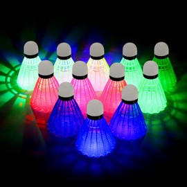 Mitening 6 pieces LED goose feather shuttlecocks, badminton balls, LED badminton balls, lighting shuttlecock for outdoor, LED shuttlecocks, balls shuttlecock for outdoor and indoor (6)
