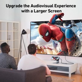 Flat USB-C Cable to 8k/4k Adapter Compatible with LG Stylo 4+ Aluminum,Portable,New Flexible Design Plus Thunderbolt 3/4 Smart Chip Full Digital 4320p@60Hz Display Output