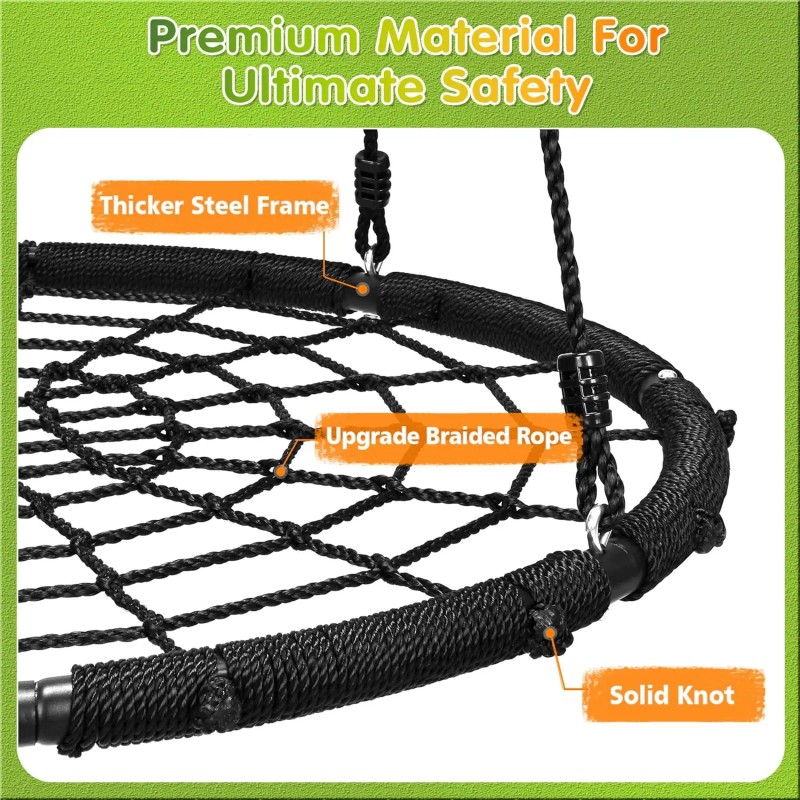 Zoshine Spider Web Outdoor Saucer Net Round Swing with Steel