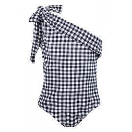 La-V Girls Swimming Costume, black-white