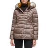 KENNETH COLE Women's Puffer Jacket, Irridescent Taupe, Large