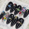 Color Full Stone Handmade Nail Tips - Water Drop /