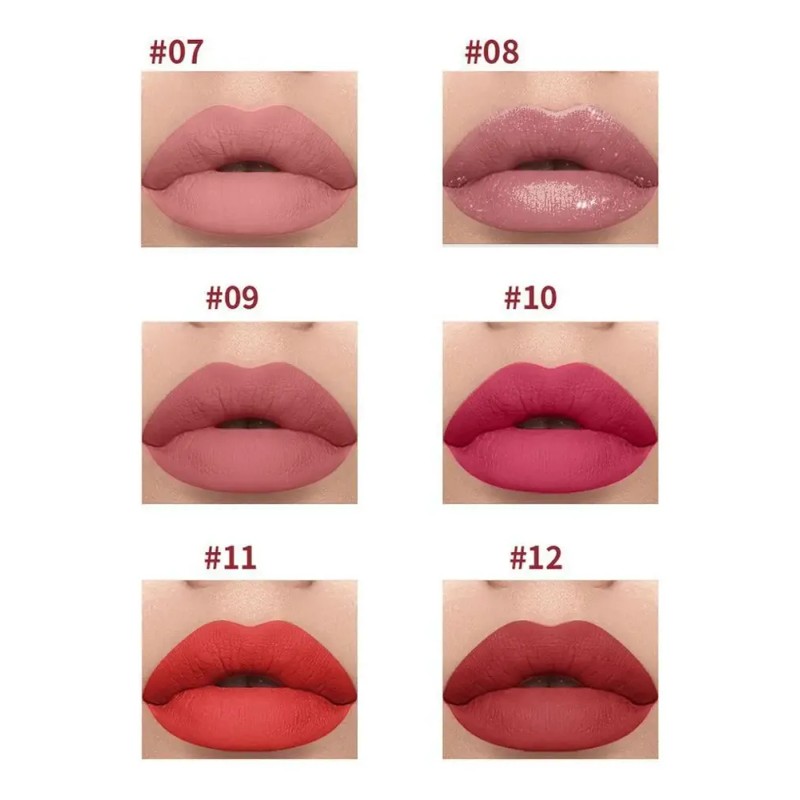 Juego De 12 Unidades De Brillo Labial De Larga Duración,