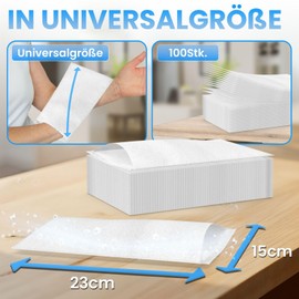 Premium Disposable Wash Gloves Pack of 100 - Ultra Soft Molton Wash Mitts White - Disposable Wash Cloths for Adults & Baby - Cotton Wash Mitt - Hygienic Wash Cloths for Care & Seniors