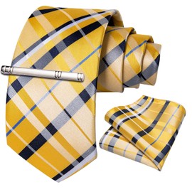 DiBanGu Striped Necktie, Handkerchief, and Tie Clip Set; Washable; School Entrance Ceremonies; Business; After-Parties